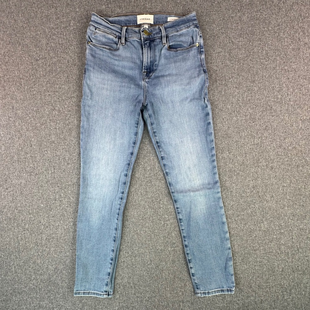 Frame Jeans Womens 26 Le High Skinny Crop Tide Pool Blue High Rise Stretch Denim